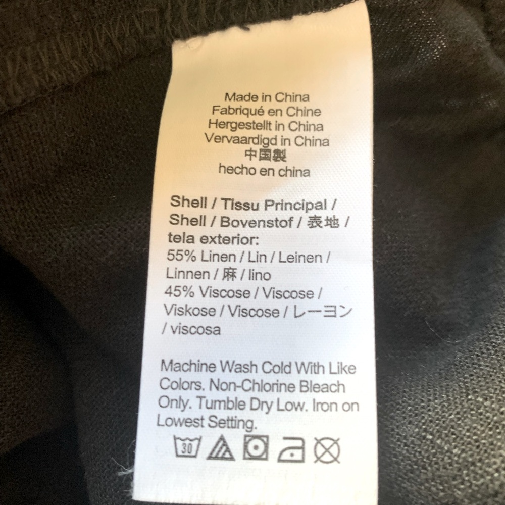 J. Crew Factory Linen Blend Black Coastal Beachy Drawstring Waist Shorts Size M - Picture 5 of 5